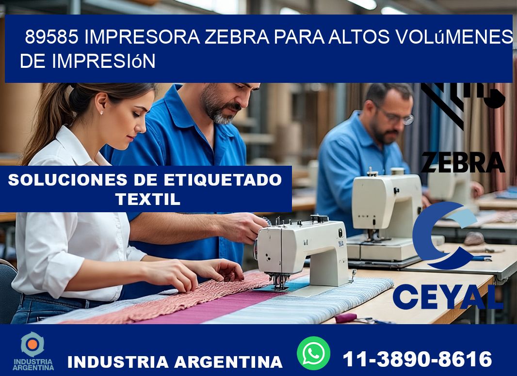 89585 impresora zebra para altos volúmenes de impresión