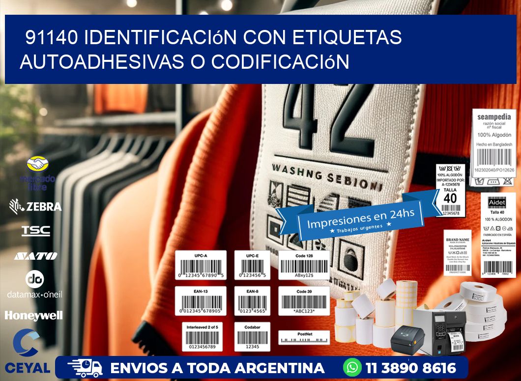 91140 identificación con etiquetas autoadhesivas o codificación