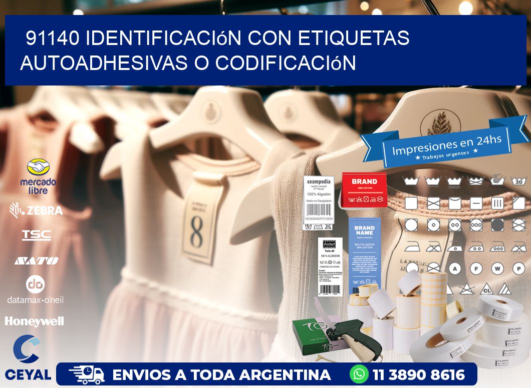 91140 identificación con etiquetas autoadhesivas o codificación
