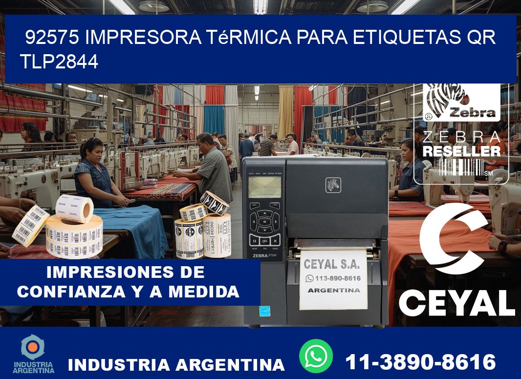 92575 impresora térmica para etiquetas QR TLP2844