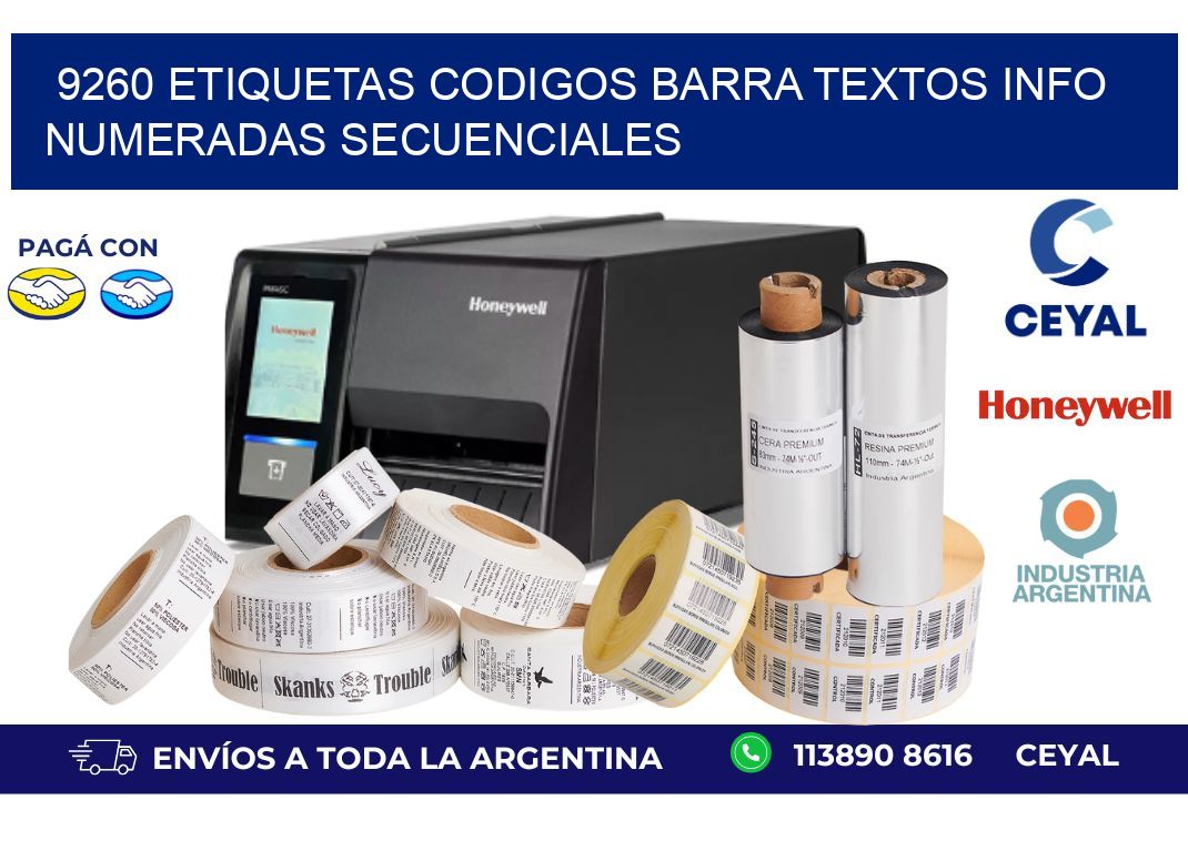 9260 Etiquetas Codigos Barra Textos Info Numeradas Secuenciales