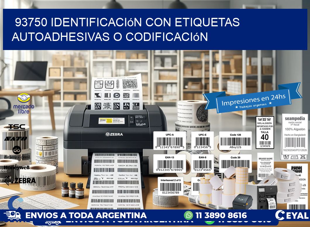 93750 identificación con etiquetas autoadhesivas o codificación