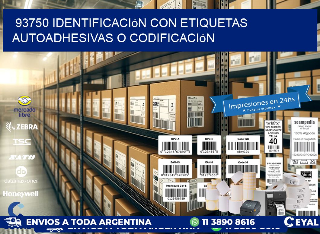 93750 identificación con etiquetas autoadhesivas o codificación