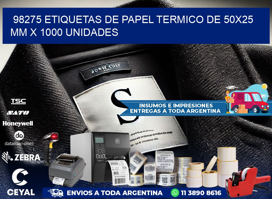 98275 Etiquetas De Papel Termico De 50x25 Mm X 1000 Unidades