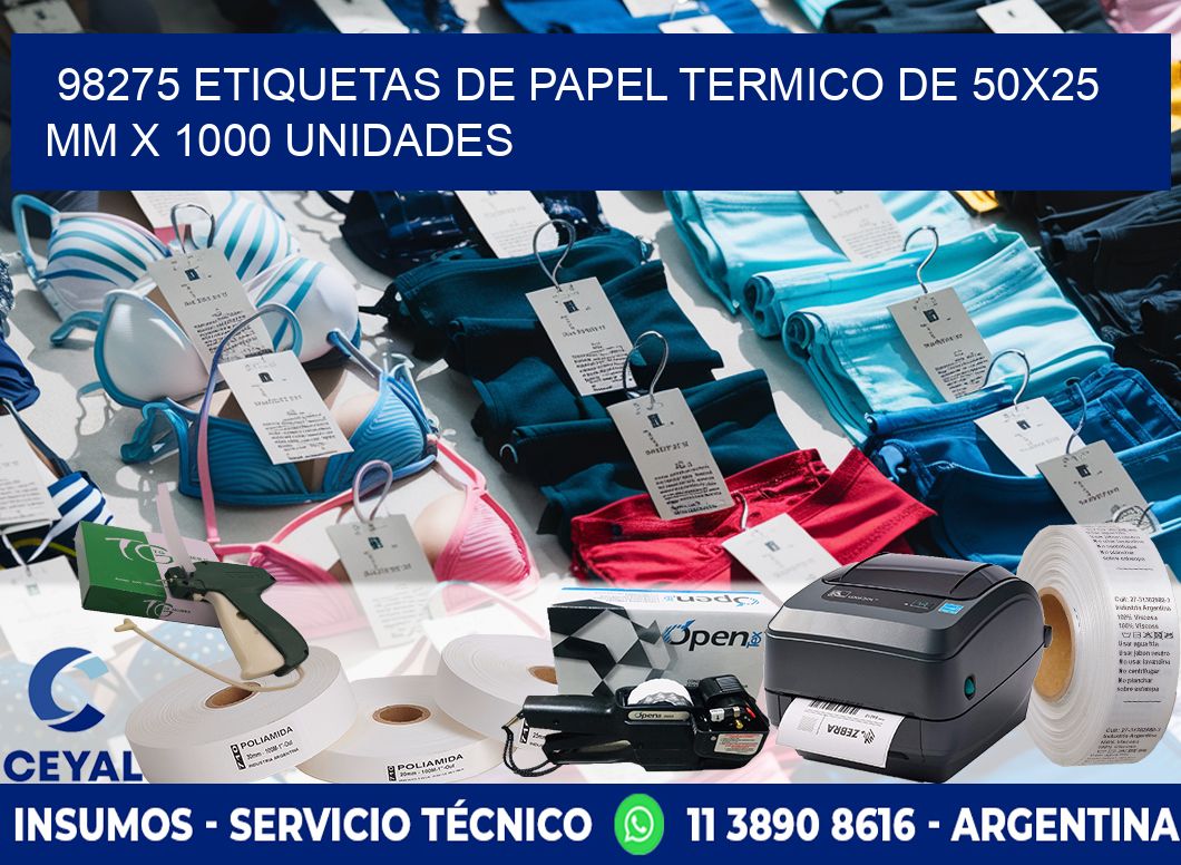 98275 Etiquetas De Papel Termico De 50x25 Mm X 1000 Unidades