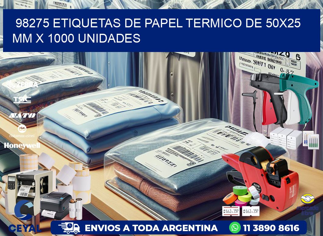 98275 Etiquetas De Papel Termico De 50x25 Mm X 1000 Unidades