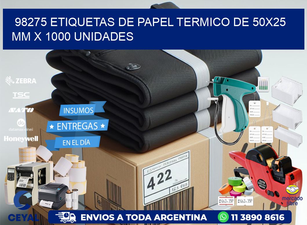 98275 Etiquetas De Papel Termico De 50x25 Mm X 1000 Unidades