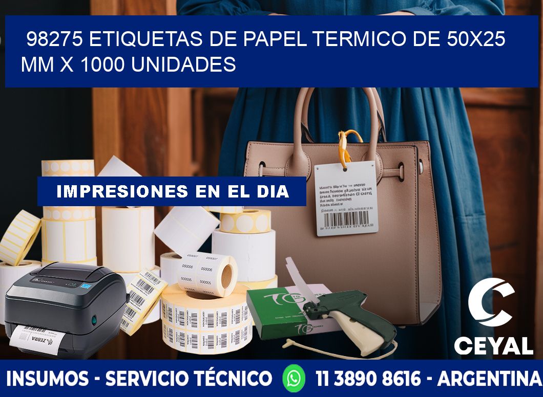 98275 Etiquetas De Papel Termico De 50x25 Mm X 1000 Unidades