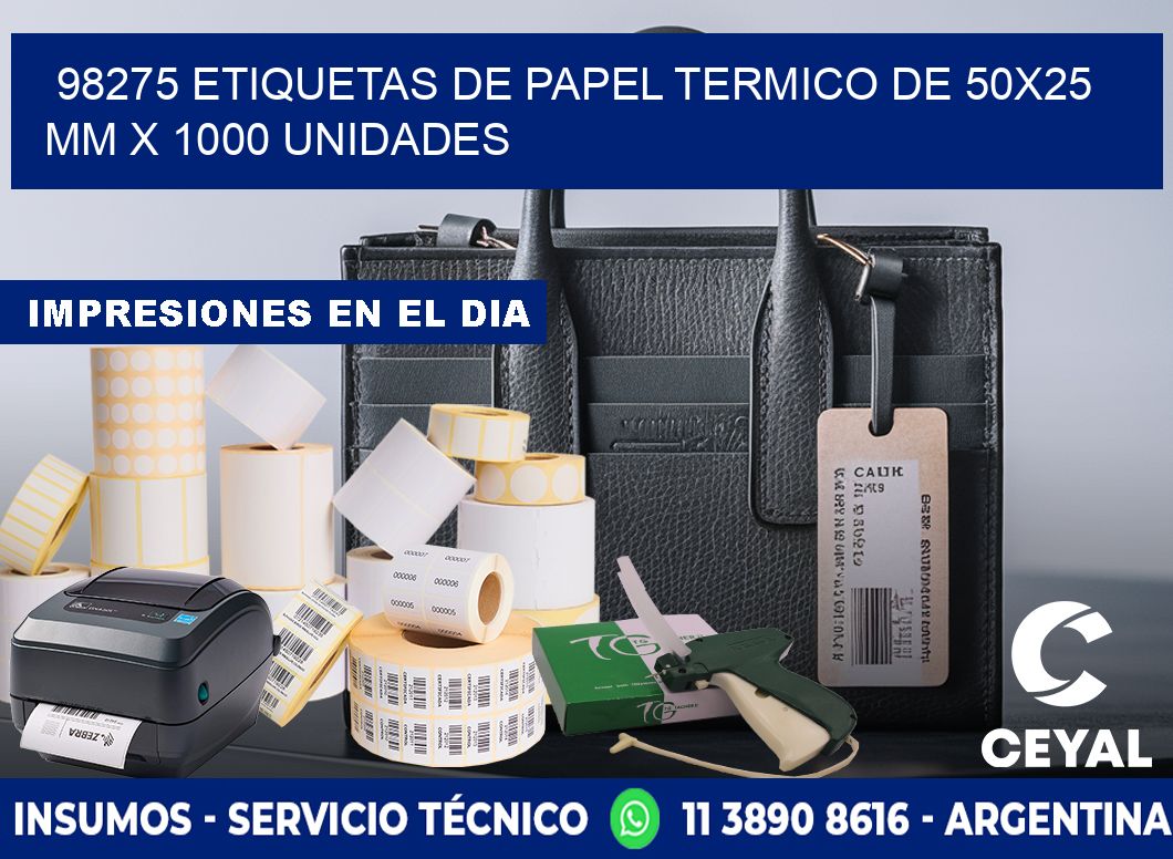 98275 Etiquetas De Papel Termico De 50x25 Mm X 1000 Unidades