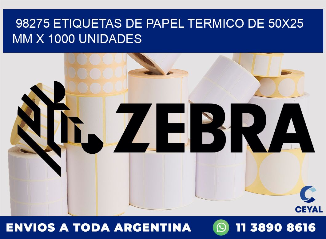 98275 Etiquetas De Papel Termico De 50×25 Mm X 1000 Unidades