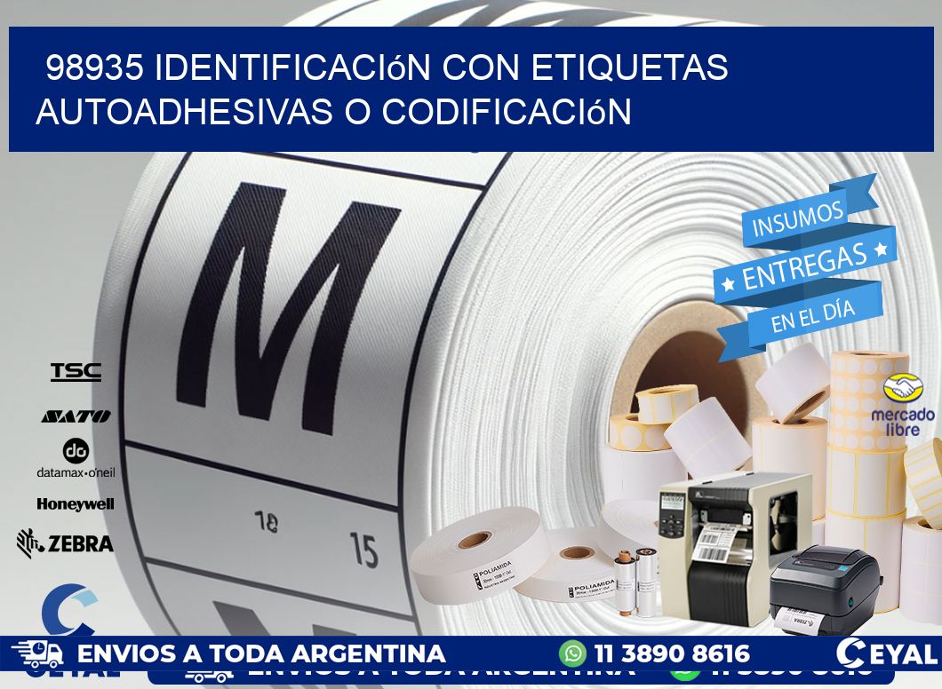 98935 identificación con etiquetas autoadhesivas o codificación