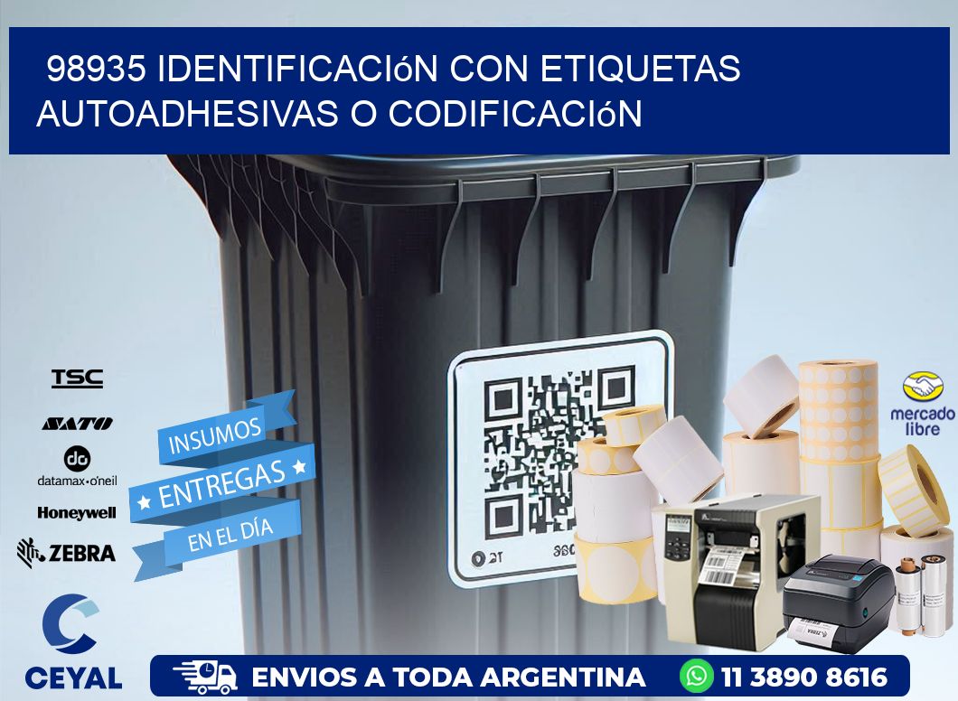 98935 identificación con etiquetas autoadhesivas o codificación