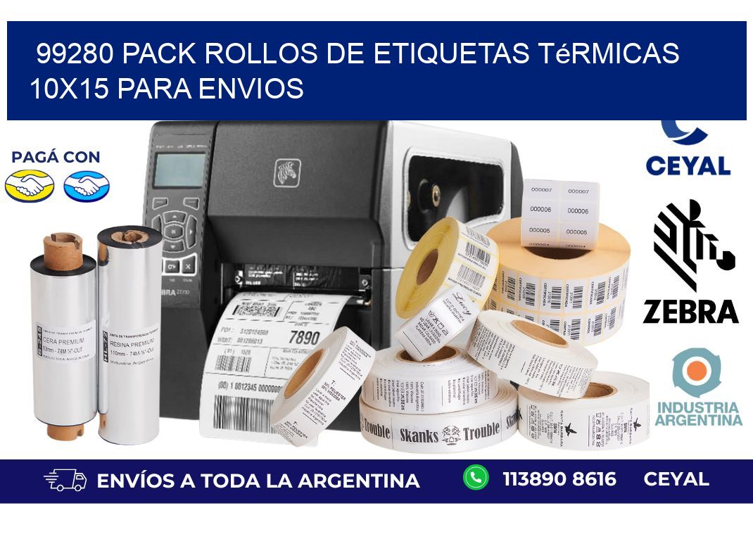 99280 pack rollos de etiquetas térmicas 10x15 para Envios