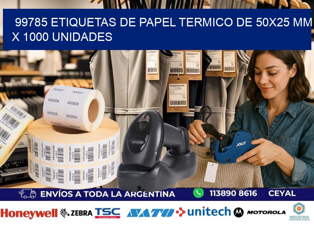 99785 Etiquetas De Papel Termico De 50x25 Mm X 1000 Unidades