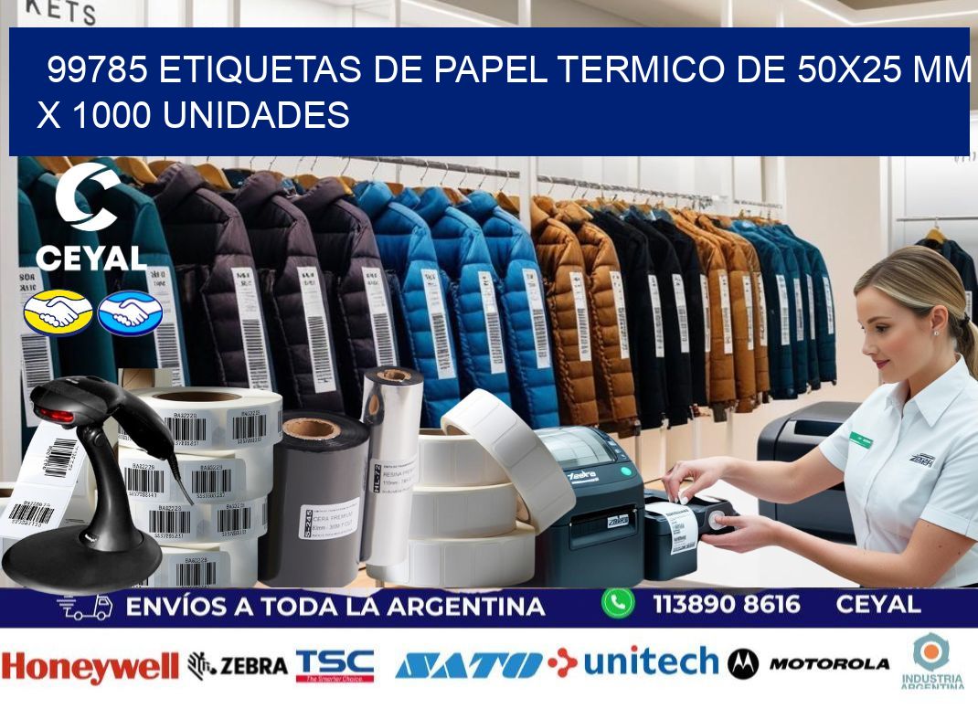99785 Etiquetas De Papel Termico De 50×25 Mm X 1000 Unidades