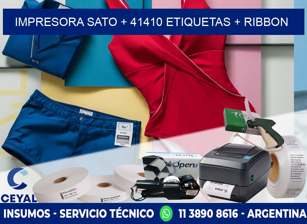 impresora SATO + 41410 etiquetas + ribbon