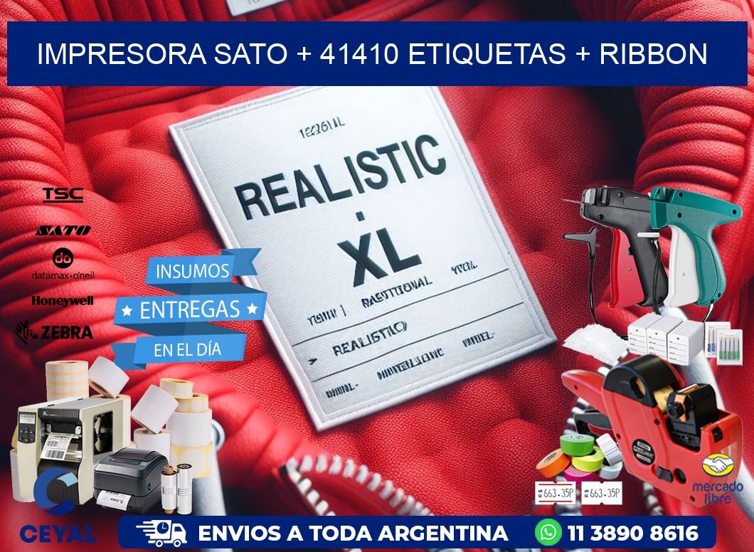 impresora SATO + 41410 etiquetas + ribbon