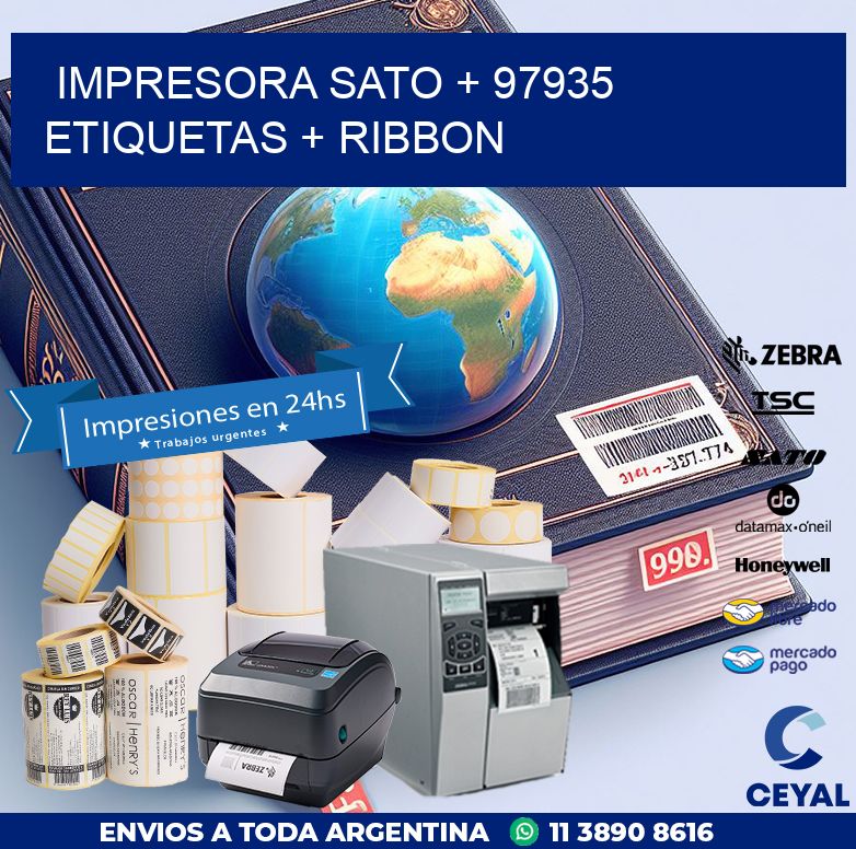 impresora SATO + 97935 etiquetas + ribbon