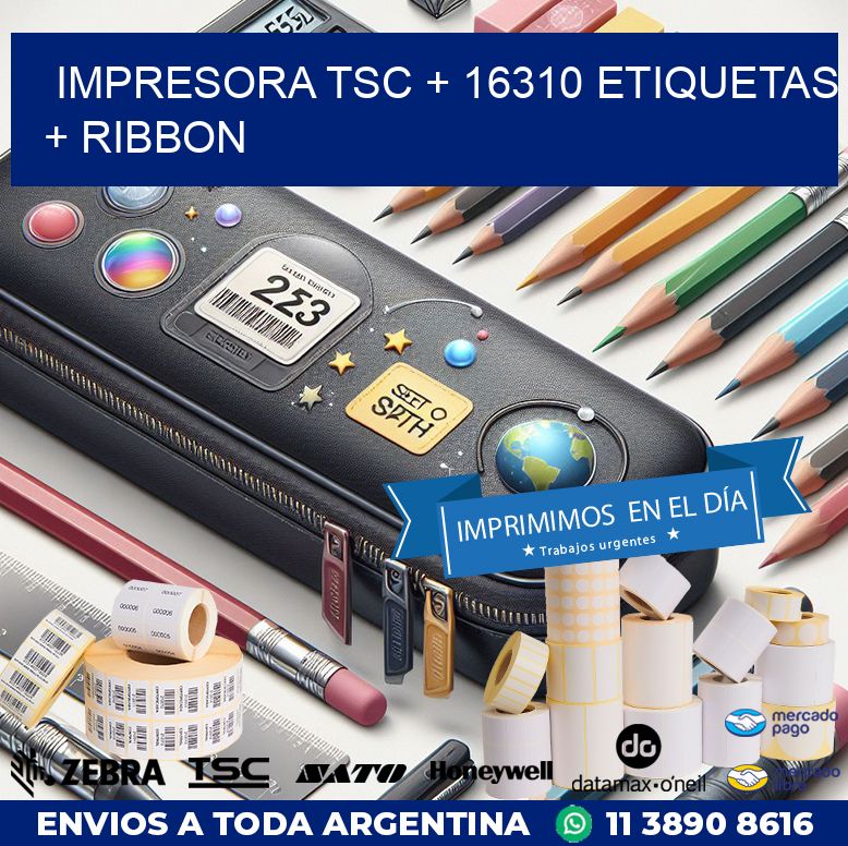 impresora TSC + 16310 etiquetas + ribbon