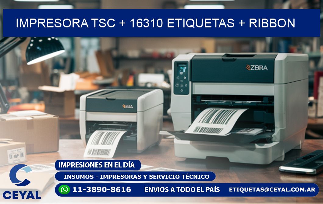 impresora TSC + 16310 etiquetas + ribbon