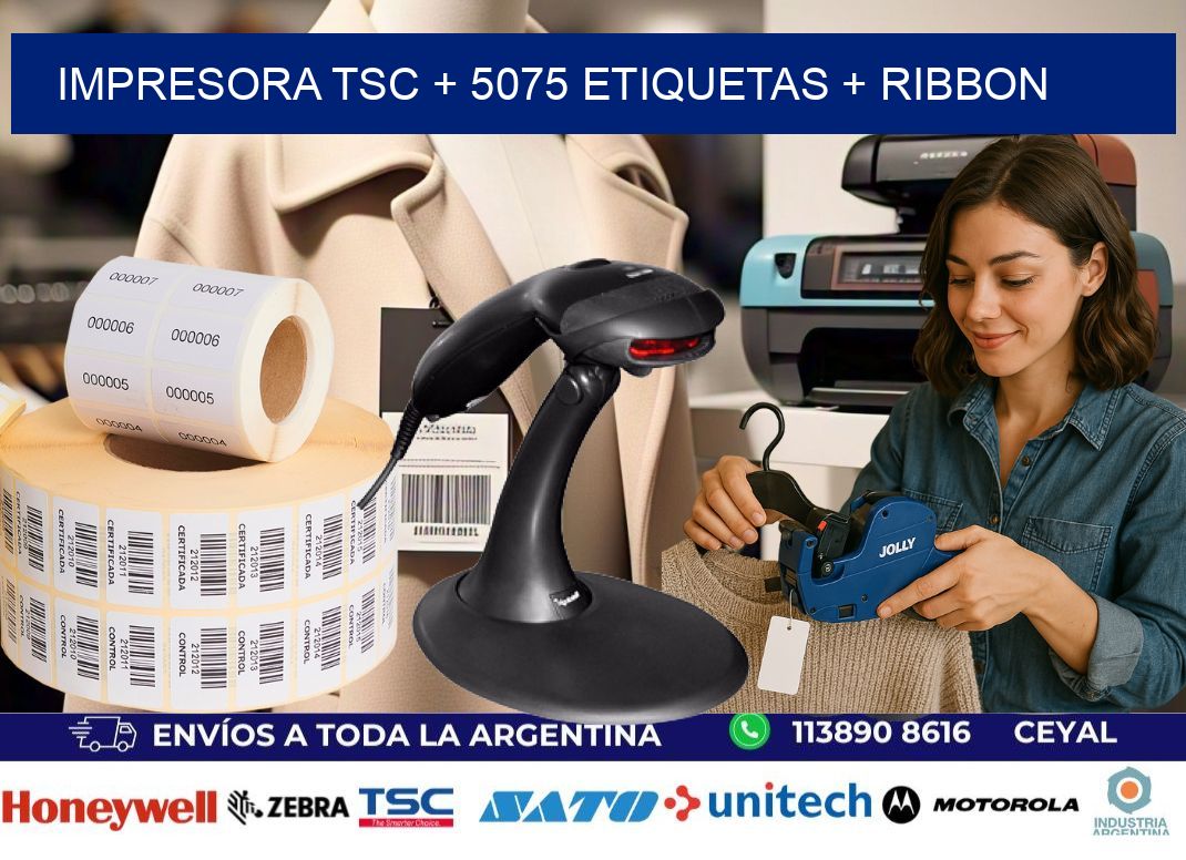 impresora TSC + 5075 etiquetas + ribbon