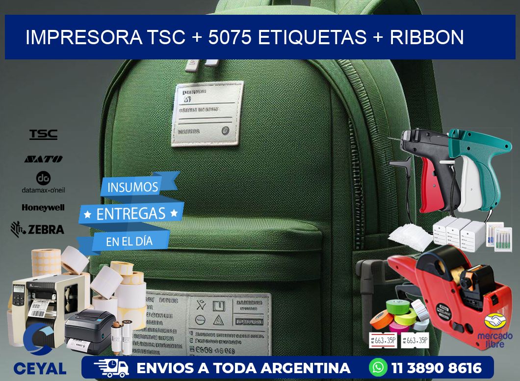 impresora TSC + 5075 etiquetas + ribbon