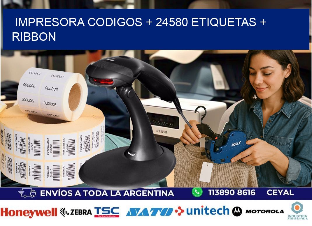 impresora codigos + 24580 etiquetas + ribbon