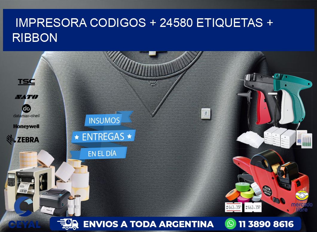 impresora codigos + 24580 etiquetas + ribbon