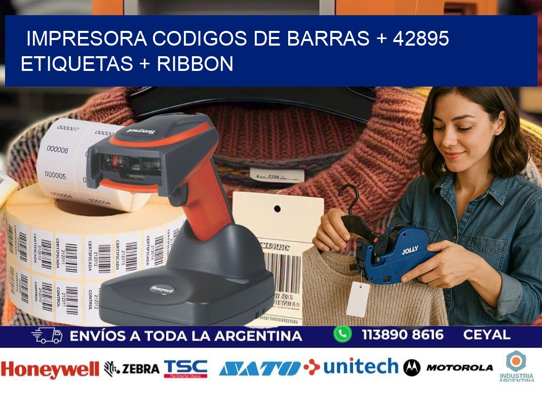 impresora codigos de barras + 42895 etiquetas + ribbon