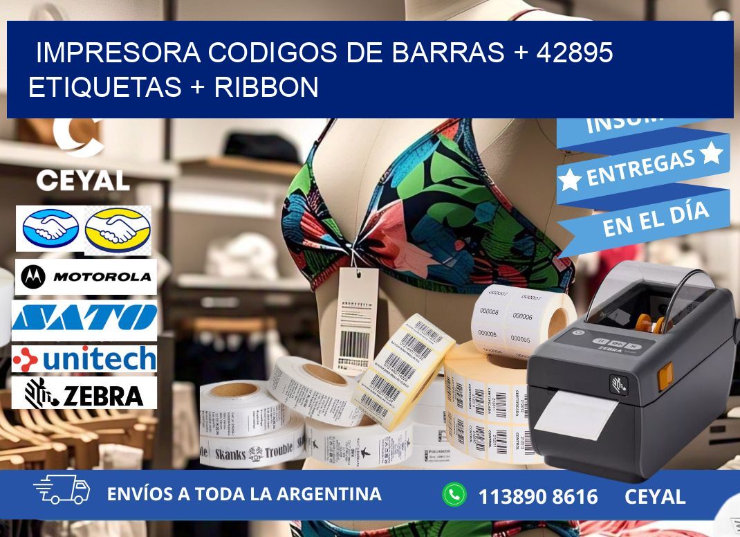 impresora codigos de barras + 42895 etiquetas + ribbon