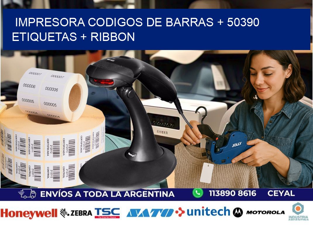 impresora codigos de barras + 50390 etiquetas + ribbon
