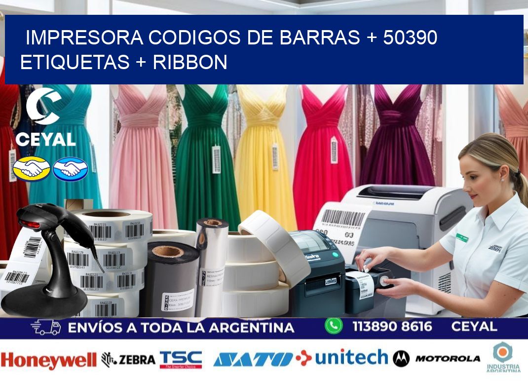 impresora codigos de barras + 50390 etiquetas + ribbon