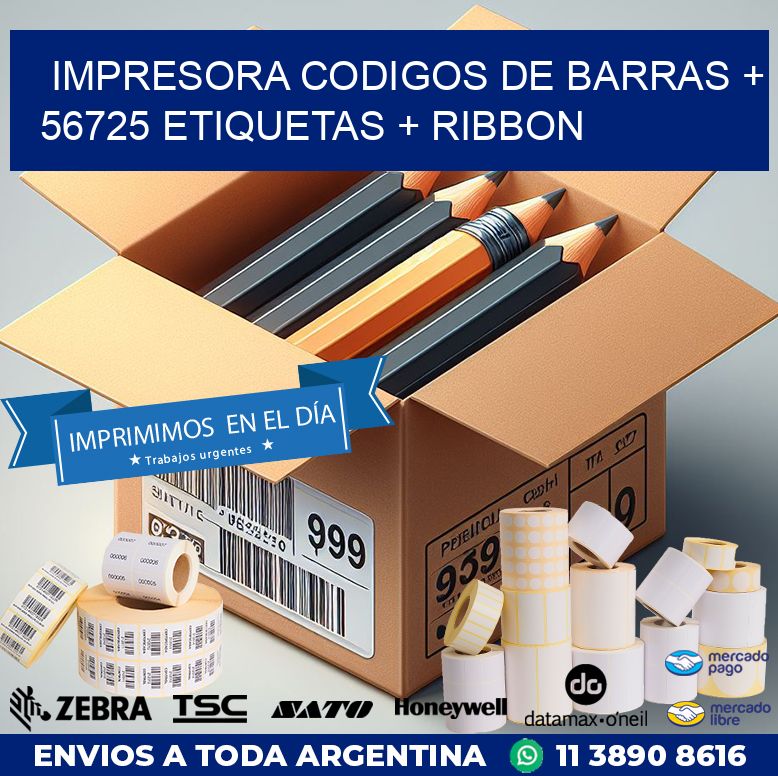impresora codigos de barras + 56725 etiquetas + ribbon