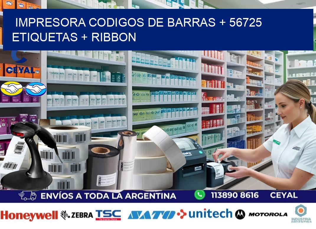 impresora codigos de barras + 56725 etiquetas + ribbon