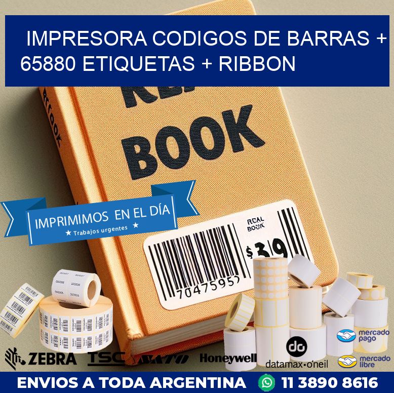 impresora codigos de barras + 65880 etiquetas + ribbon