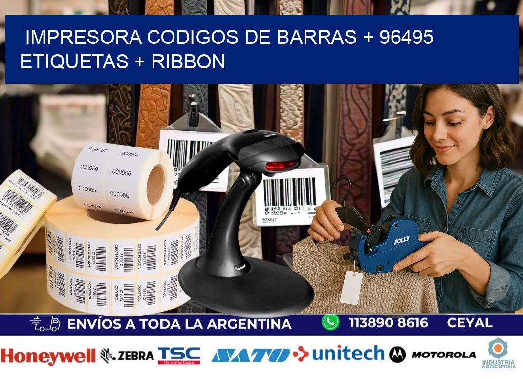 impresora codigos de barras + 96495 etiquetas + ribbon