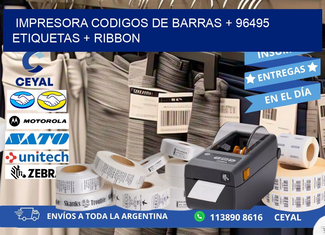 impresora codigos de barras + 96495 etiquetas + ribbon