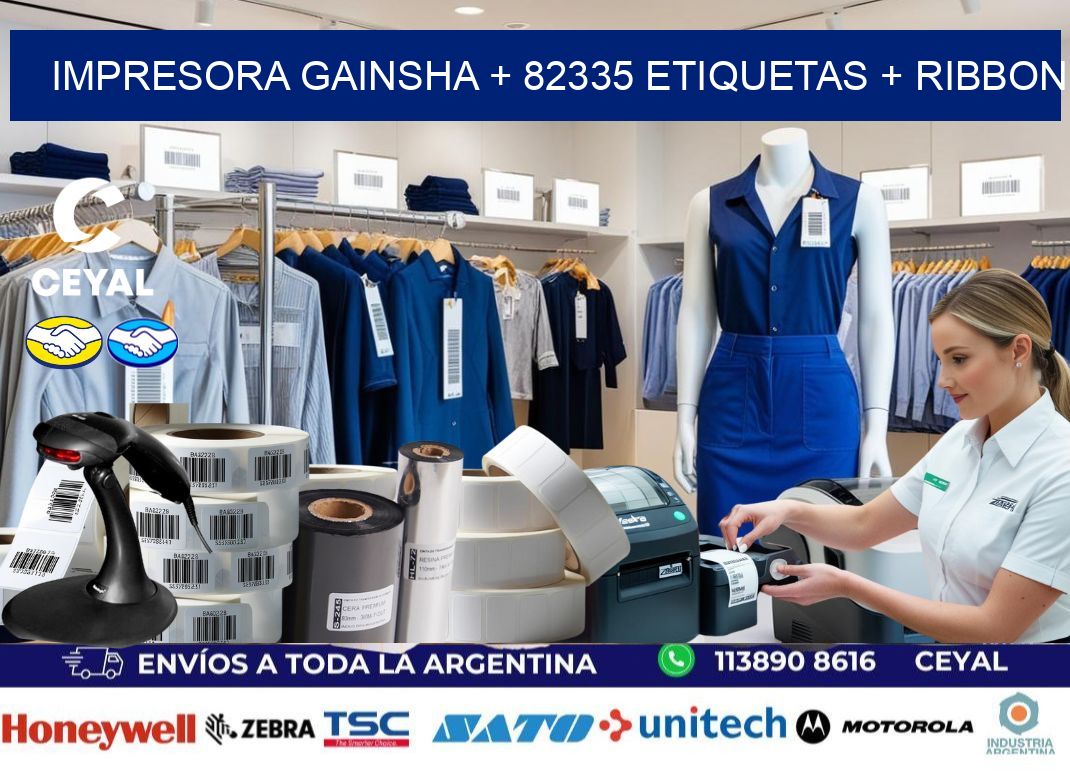 impresora gainsha + 82335 etiquetas + ribbon