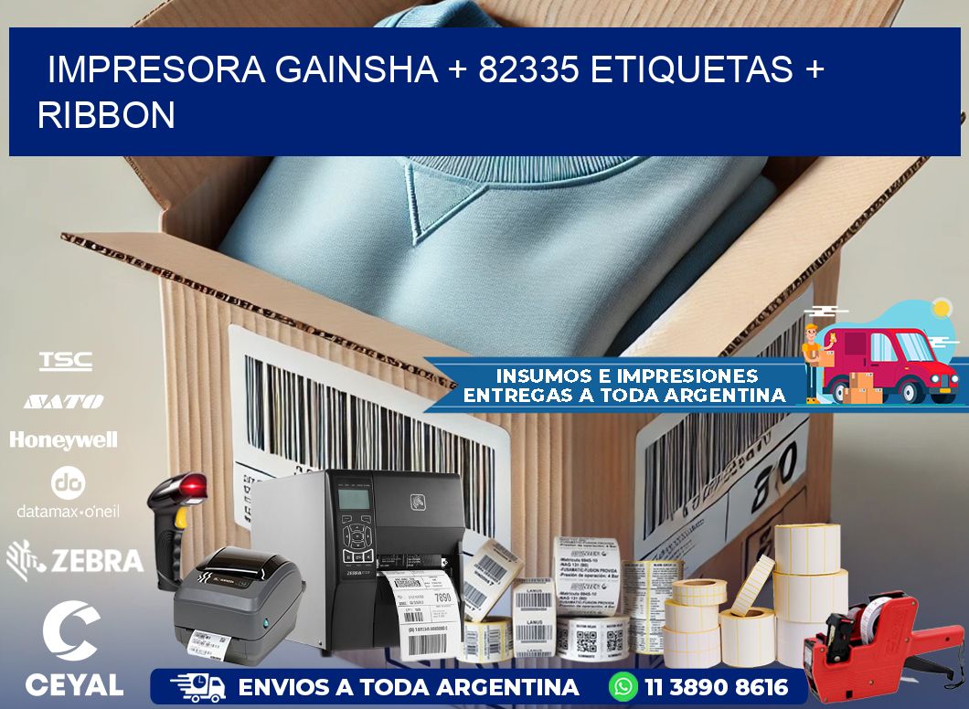 impresora gainsha + 82335 etiquetas + ribbon