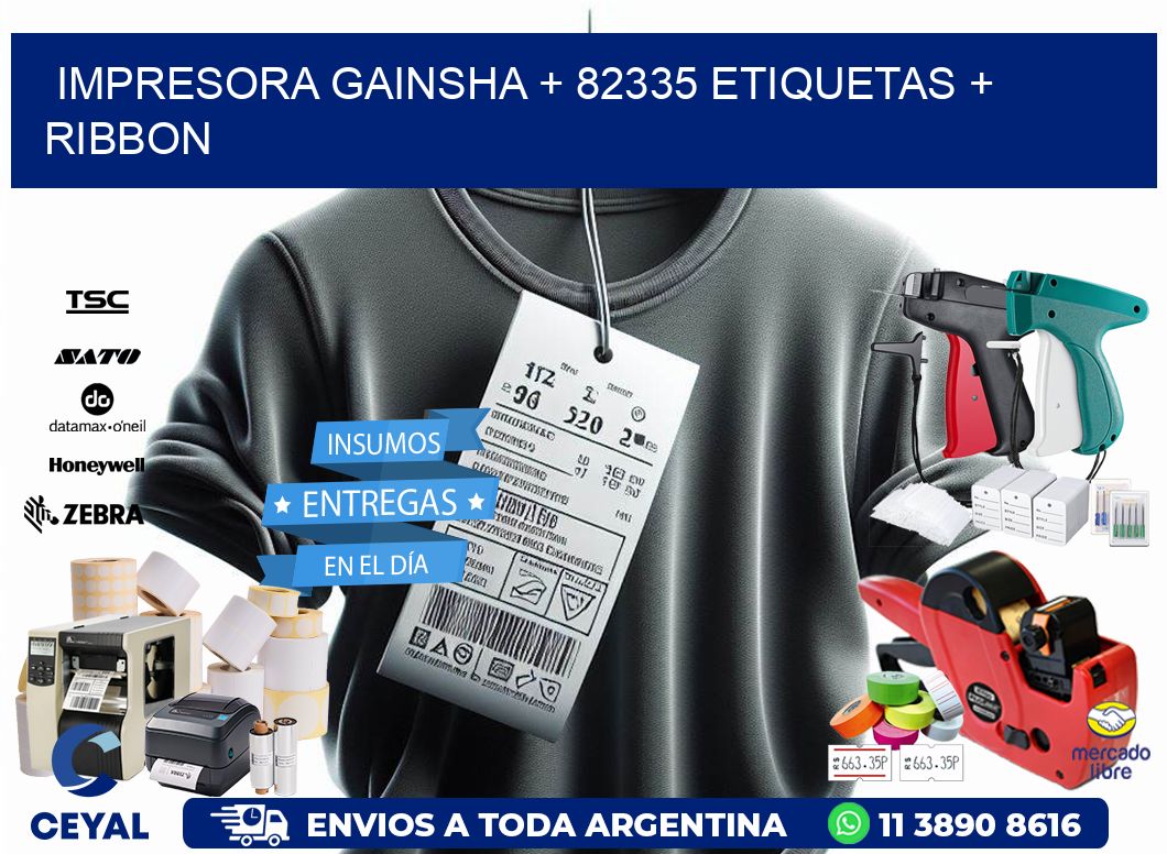 impresora gainsha + 82335 etiquetas + ribbon