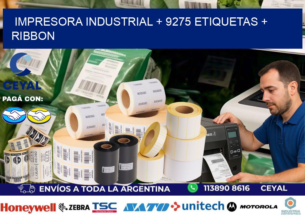 impresora industrial + 9275 etiquetas + ribbon