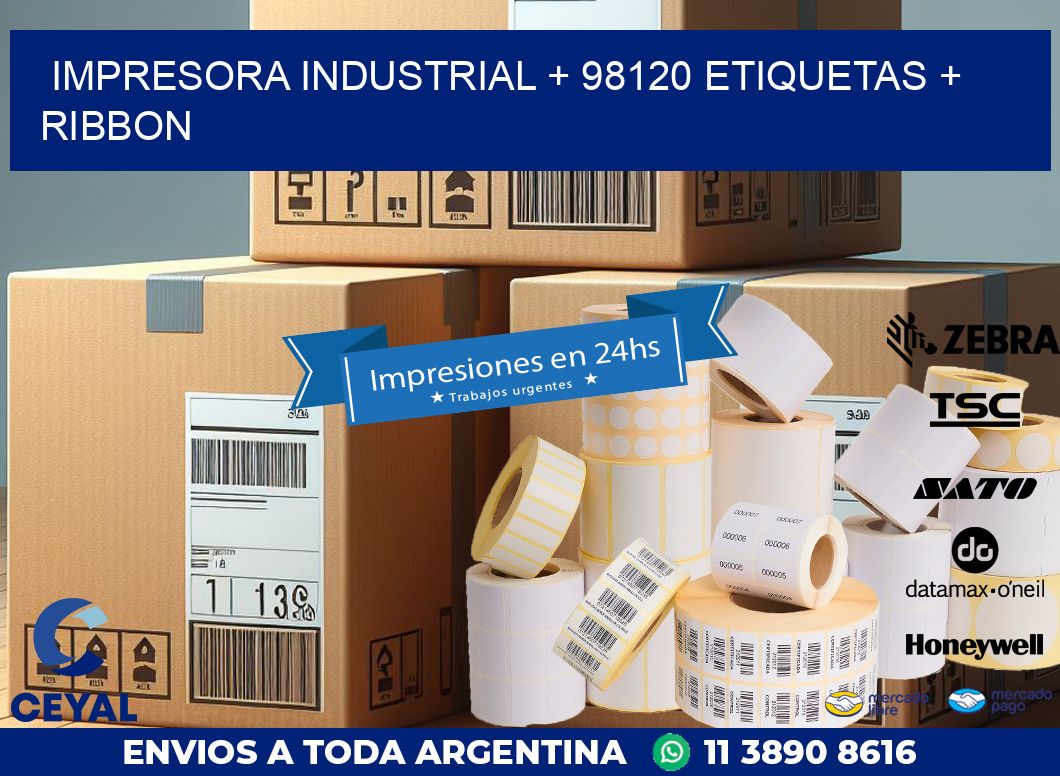 impresora industrial + 98120 etiquetas + ribbon