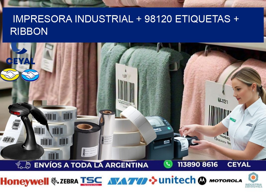 impresora industrial + 98120 etiquetas + ribbon