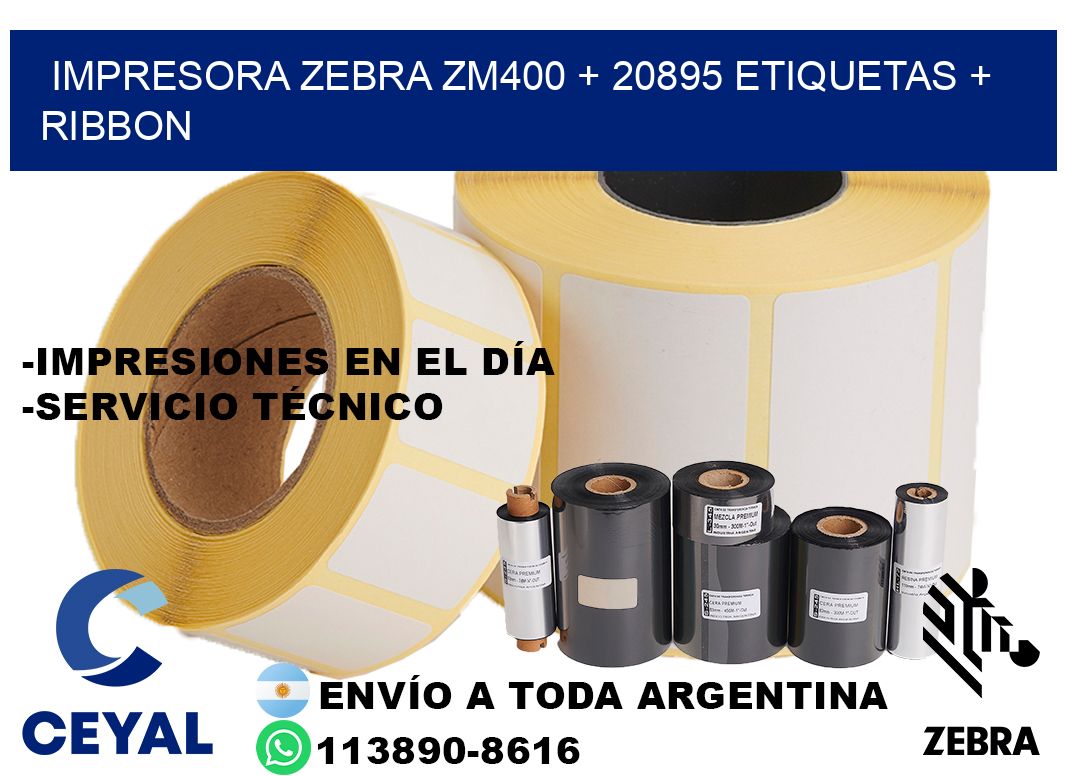 impresora zebra zm400 + 20895 etiquetas + ribbon