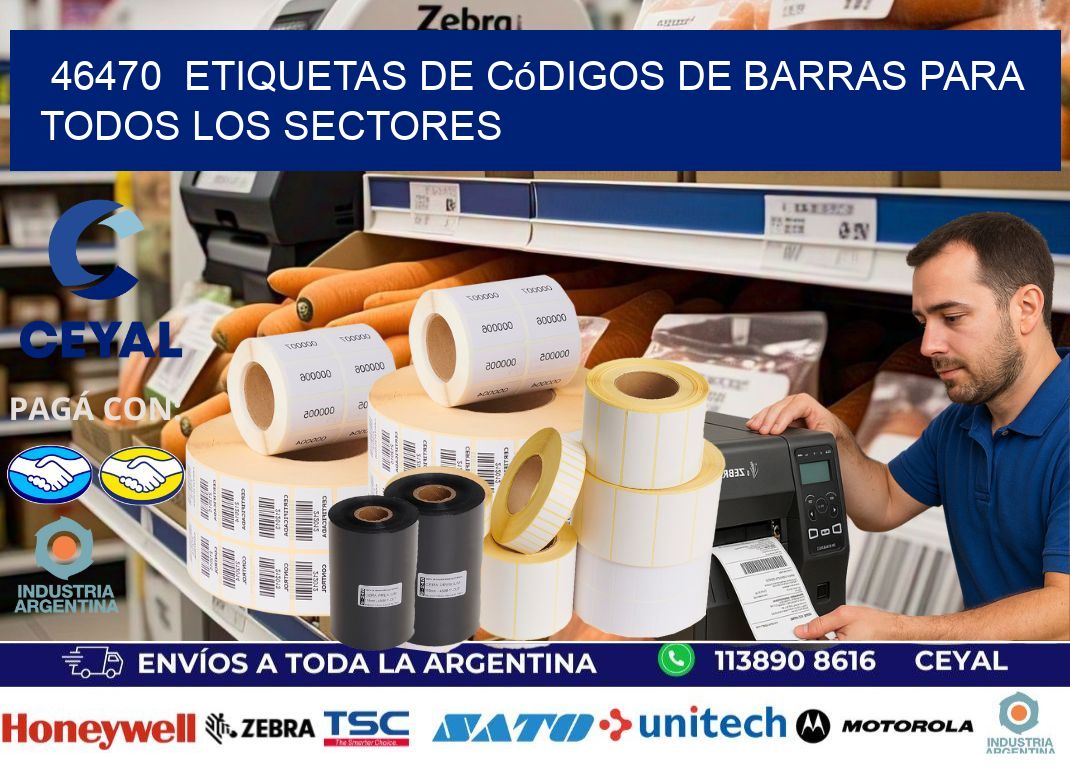 ️46470  Etiquetas de Códigos de Barras para Todos los Sectores