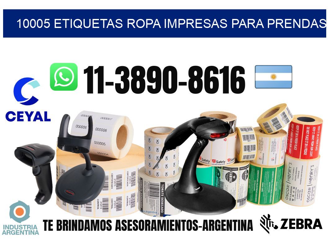 10005 Etiquetas ropa impresas para prendas
