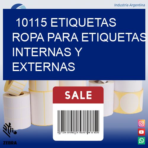 10115 Etiquetas ropa para etiquetas internas y externas