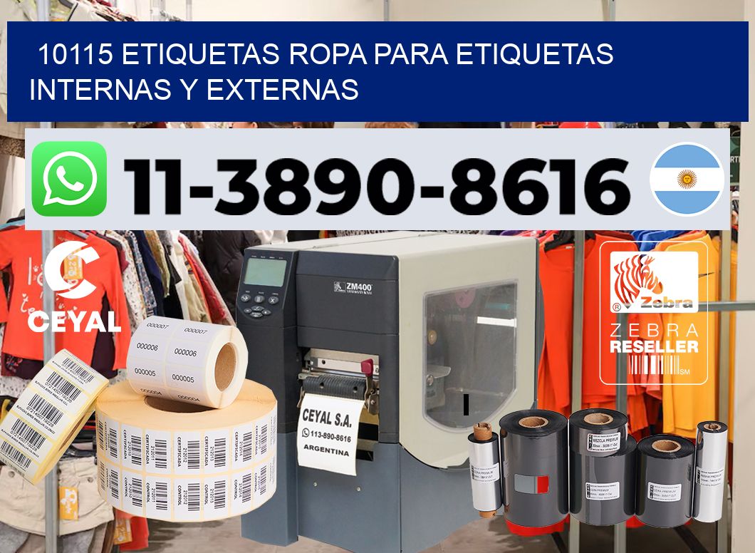 10115 Etiquetas ropa para etiquetas internas y externas