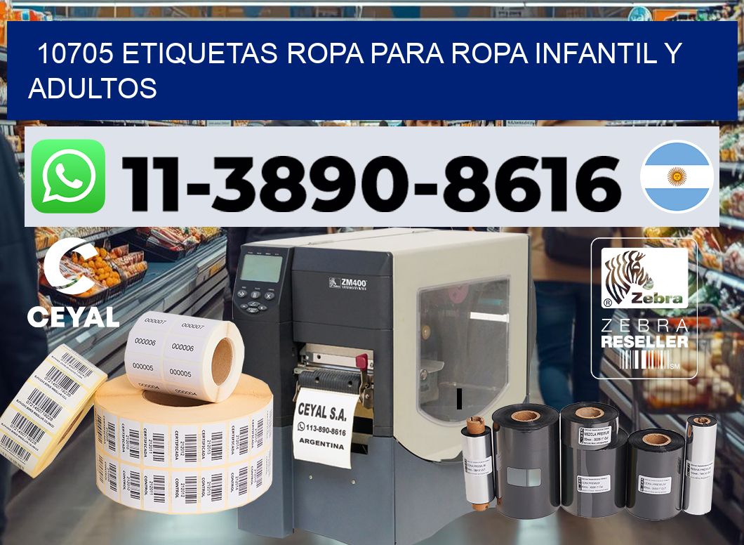10705 Etiquetas ropa para ropa infantil y adultos