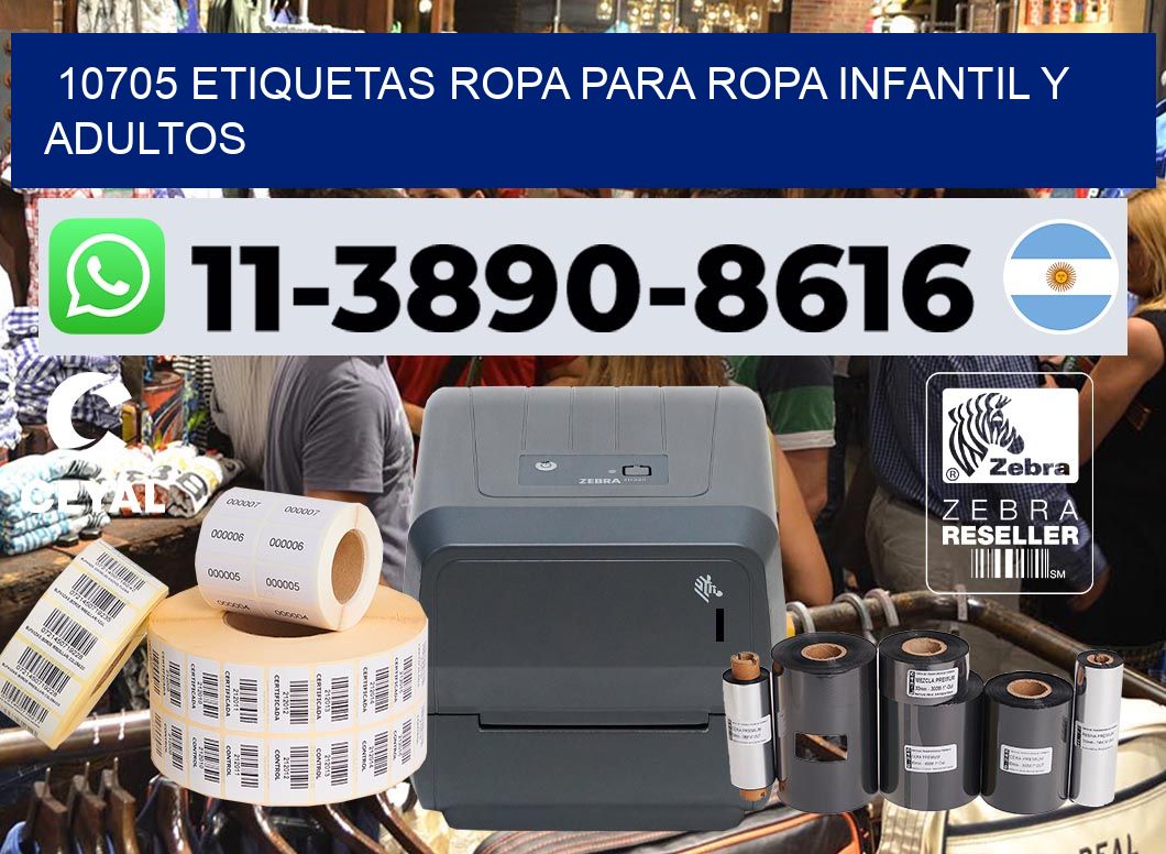 10705 Etiquetas ropa para ropa infantil y adultos